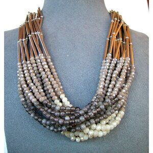 12 Strand Beaded Necklace With 16" Chain 3" Extension